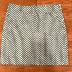 Talbots Green and White Floral Pencil Skirt